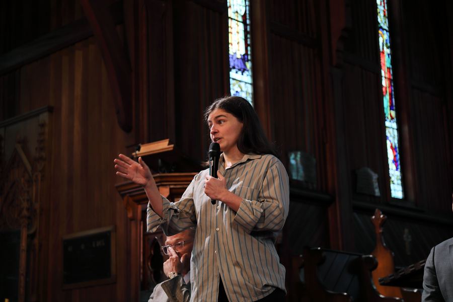Speaker addressing attendees at the first Youth Political Debate